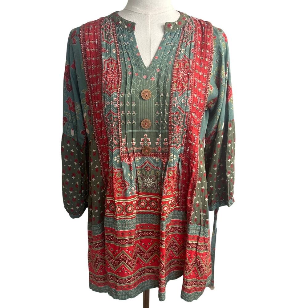 AARI Boho Printed Blouse – Ethnic – 3/4 Sleeve – Medium